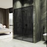 Душевая дверь Maybah Glass MGD-1285-6 1500x1950 раздвижная профиль Черный стекло графитовое