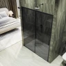 Душевая дверь Maybah Glass MGD-1285-6 1500x1950 раздвижная профиль Черный стекло графитовое