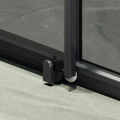 Душевая дверь Maybah Glass MGD-1285-6 1500x1950 раздвижная профиль Черный стекло графитовое