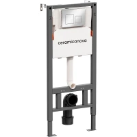 Инсталляция Ceramicanova Balance CN121002CH для унитаза с клавишей смыва Хром глянцевый пластик