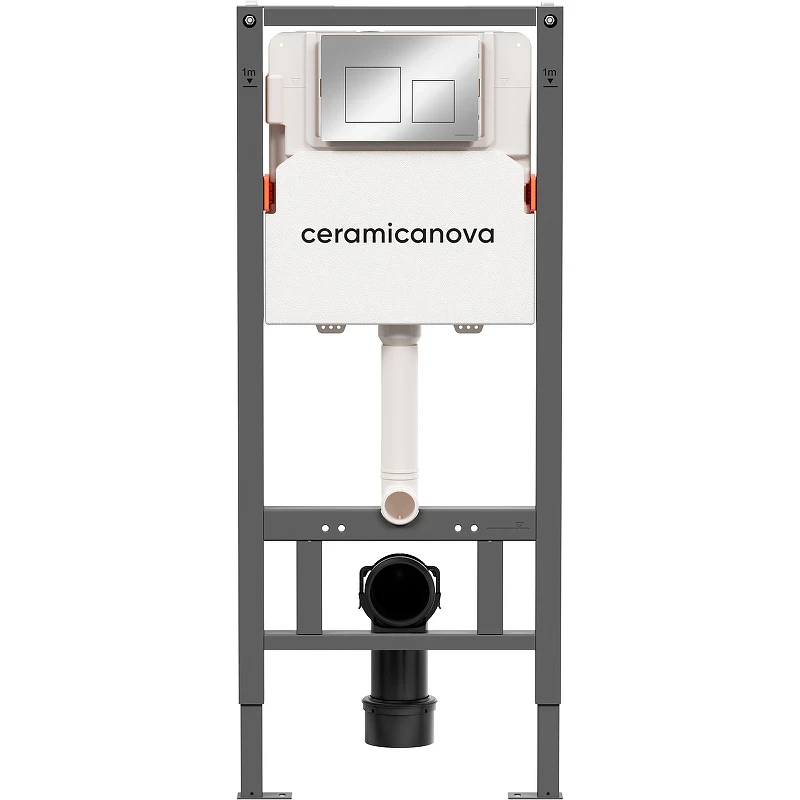 Инсталляция Ceramicanova Balance CN121002CH для унитаза с клавишей смыва Хром глянцевый пластик