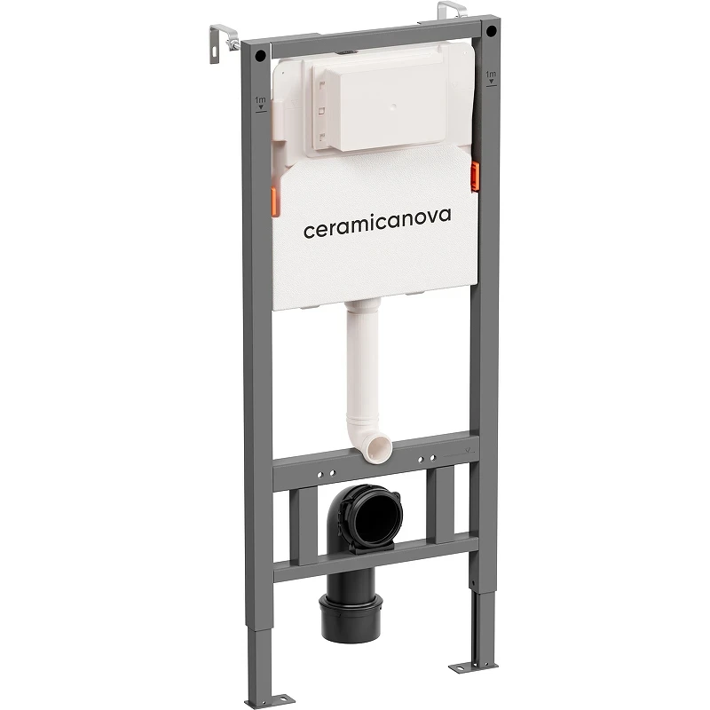 Инсталляция Ceramicanova Balance CN121002CH для унитаза с клавишей смыва Хром глянцевый пластик
