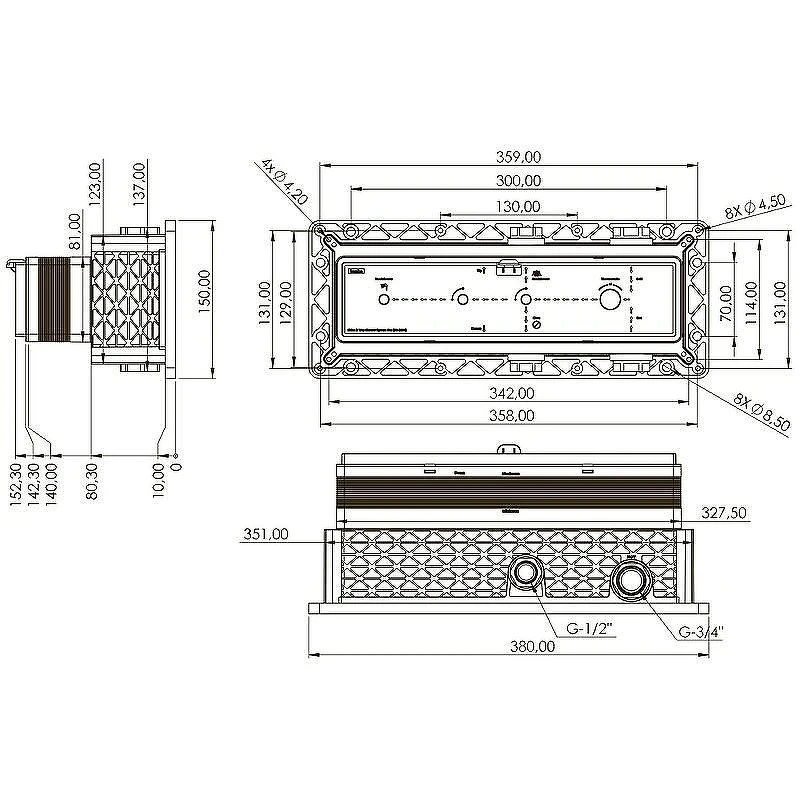 Скрытая часть для смесителя Teska Shine SH1002 G 3/4