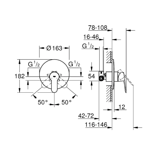 Смеситель для душа Grohe BauEdge 29078000