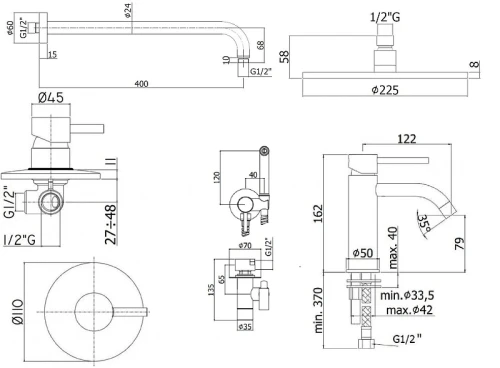 Комплект смесителей Paffoni Light KITZLIG011CR071 Хром латунь