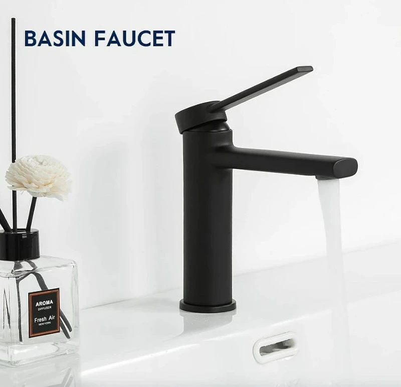 Смеситель для раковины Frap H67-6 F1067-6 Черный матовый