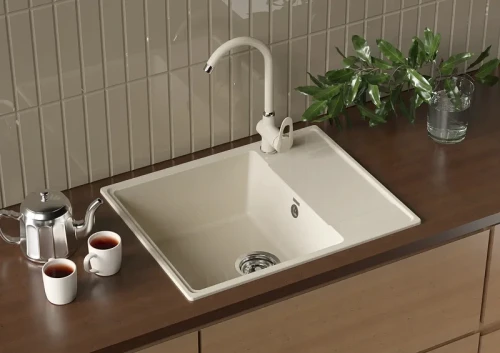 Кухонная мойка Ulgran Quartz Prima 605-06 Трюфель искусственный камень (литьевой мрамор) встраиваемый