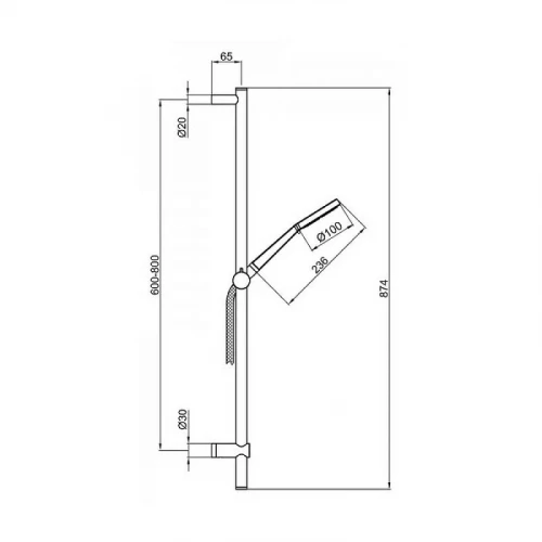 Душевой гарнитур Webert Shower Set AC0116740 Белый матовый пластик на стену