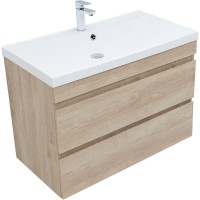 Тумба под раковину Aquanet Нота New 90 334199 подвесная Дуб светлый МДФ / ЛДСП