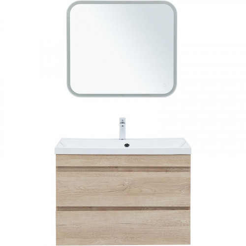Тумба под раковину Aquanet Нота New 90 334199 подвесная Дуб светлый МДФ / ЛДСП