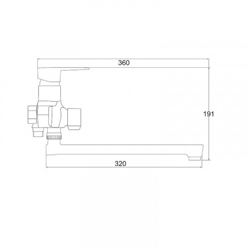 Смеситель для ванны Ростовская Мануфактура Сантехники PL6CH-006E универсальный Хром