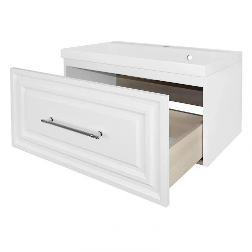 Тумба с раковиной Azario Laura 80 CS00096989 подвесная цвет Белый глянцевый