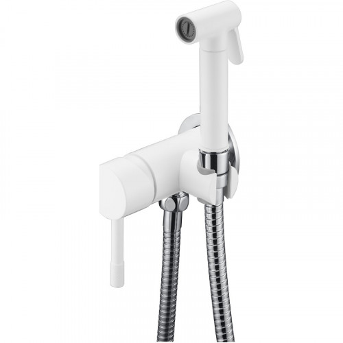Гигиенический душ со смесителем Boheme Uno 467-WCR Белый матовый Хром латунь на стену