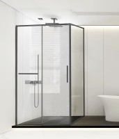 Душевой уголок Vincea Slim Soft 130x90 VSR-1SS9013CLGM профиль Вороненая сталь стекло прозрачное