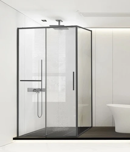 Душевой уголок Vincea Slim Soft 130x90 VSR-1SS9013CLGM профиль Вороненая сталь стекло прозрачное