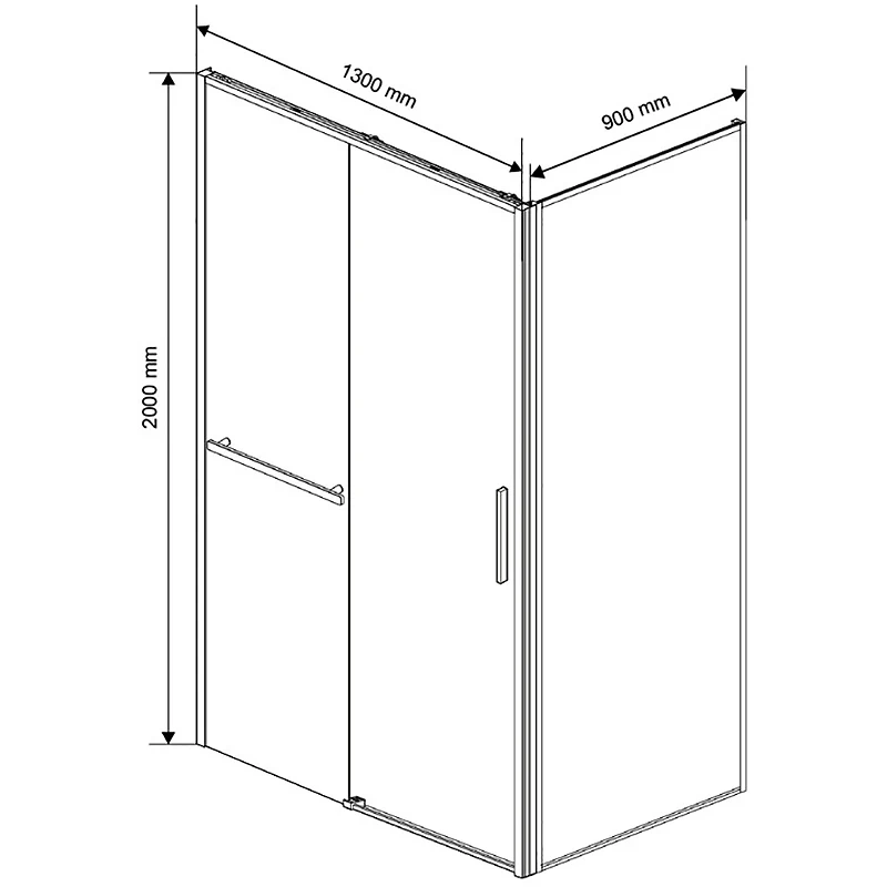 Душевой уголок Vincea Slim Soft 130x90 VSR-1SS9013CLGM профиль Вороненая сталь стекло прозрачное