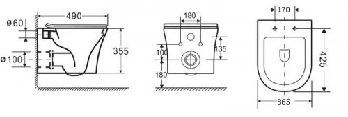 Унитаз Grossman Style GR-4475S подвесной Белый глянец с сиденьем Микролифт фаянс подвесной