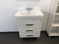 Тумба с раковиной Comforty Никосия 60Н 00004142203 Дуб белый МДФ / ЛДСП