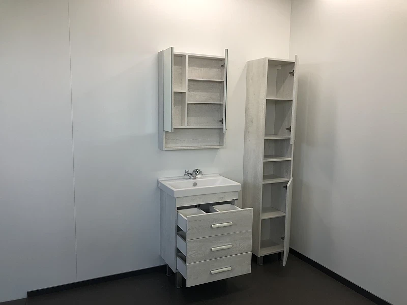Тумба с раковиной Comforty Никосия 60Н 00004142203 Дуб белый МДФ / ЛДСП