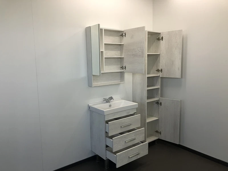 Тумба с раковиной Comforty Никосия 60Н 00004142203 Дуб белый МДФ / ЛДСП
