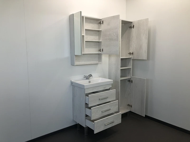 Тумба с раковиной Comforty Никосия 60Н 00004142203 Дуб белый МДФ / ЛДСП
