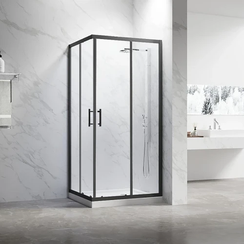 Душевой уголок Veconi Rovigo RV-27B 110х80 RV27B-11080-01-C8 профиль Черный матовый стекло прозрачное