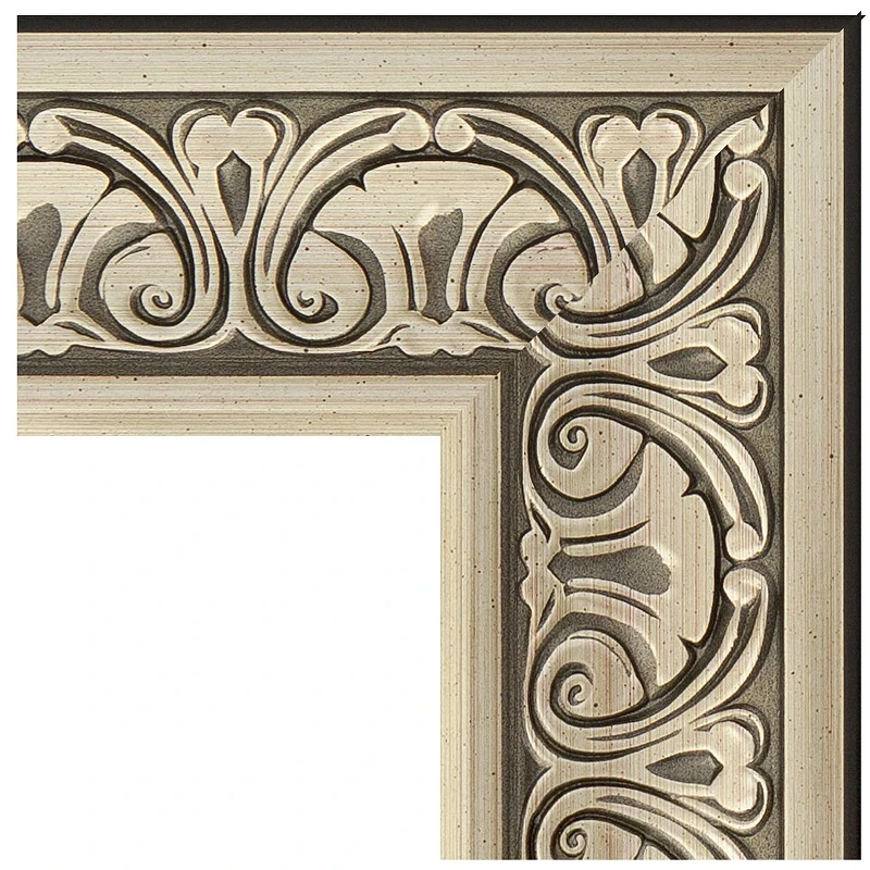 Зеркало Evoform Exclusive 90х60 BY 3424 с фацетом в багетной раме - Барокко серебро 106 мм стекло
