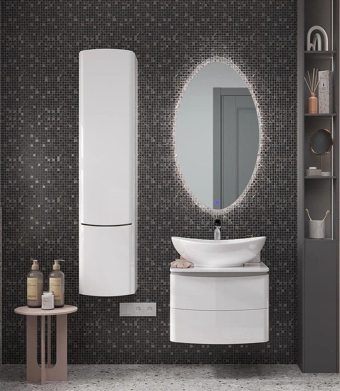 Шкаф пенал Velvex Luna 35 pp.LUN.35 подвесной цвет Белый