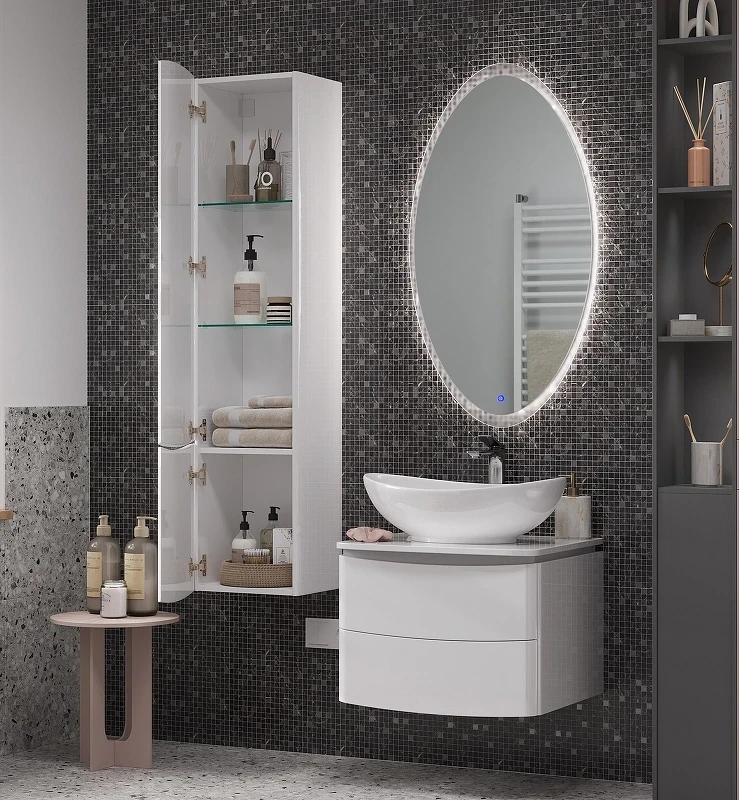 Шкаф пенал Velvex Luna 35 pp.LUN.35 подвесной цвет Белый