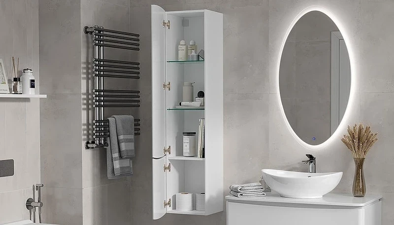 Шкаф пенал Velvex Luna 35 pp.LUN.35 подвесной цвет Белый