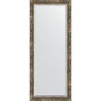 Зеркало Evoform Exclusive 153х63 BY 3564 с фацетом в багетной раме - Старое дерево с плетением 70 мм стекло