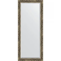 Зеркало Evoform Exclusive 153х63 BY 3564 с фацетом в багетной раме - Старое дерево с плетением 70 мм стекло