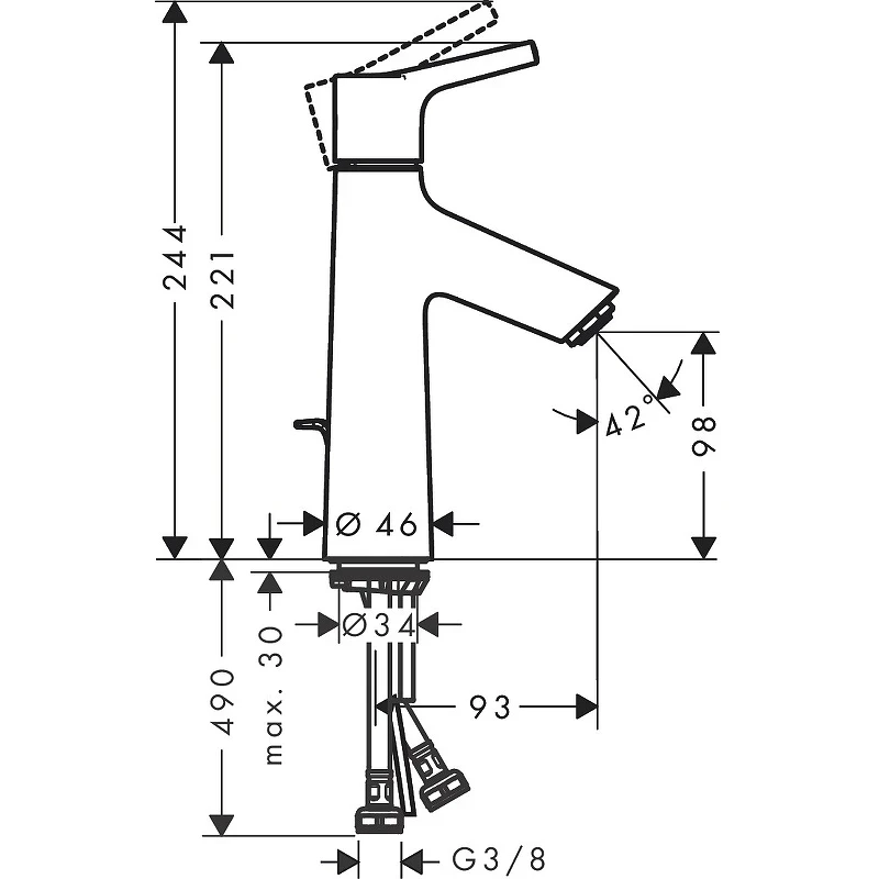 Смеситель для раковины Hansgrohe Talis S 72020000 Хром латунь