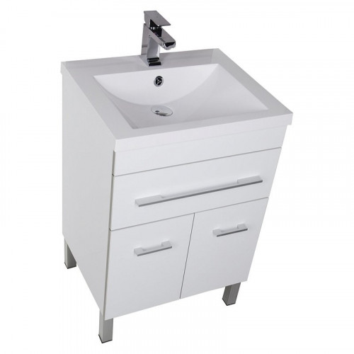Тумба под раковину Aquanet Верона 58 182507 1 ящик 2 дверцы Белая МДФ / ЛДСП