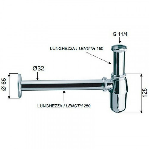 Сифон для раковины Remer 970Z114 Хром