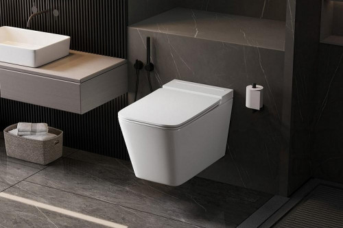 Комплект унитаза с инсталляцией Abber Rechteck AC1202P-AC0101P цвет Белый с сиденьем Микролифт