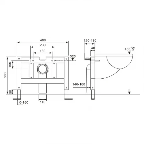 Комплект унитаза с инсталляцией Abber Rechteck AC1202P-AC0101P цвет Белый с сиденьем Микролифт