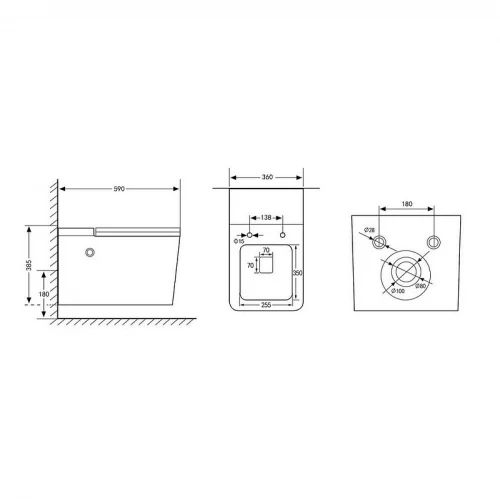 Комплект унитаза с инсталляцией Abber Rechteck AC1202P-AC0101P цвет Белый с сиденьем Микролифт