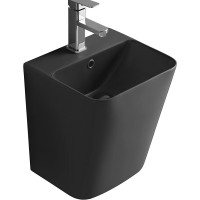 Раковина CeramaLux 38 500QMB Черная матовая фаянс подвесная