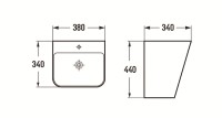 Раковина CeramaLux 38 500QMB Черная матовая фаянс подвесная