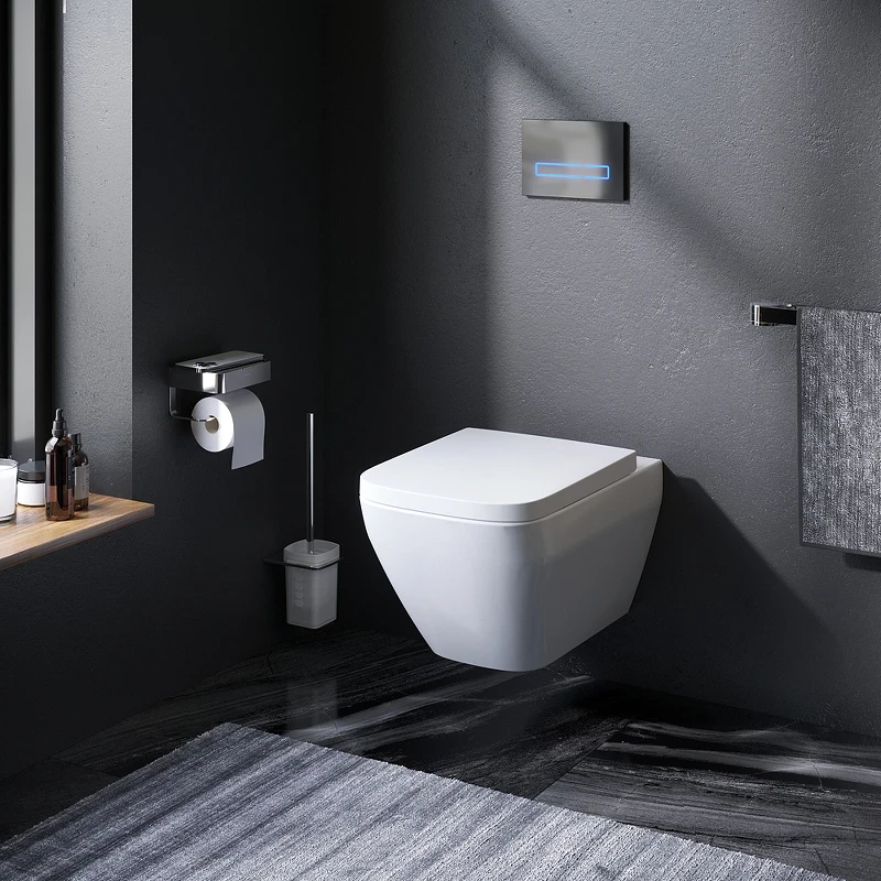 Унитаз AM.PM Spirit V2.0 Square FlashClean C701701SC подвесной с сиденьем микролифт фарфор подвесной