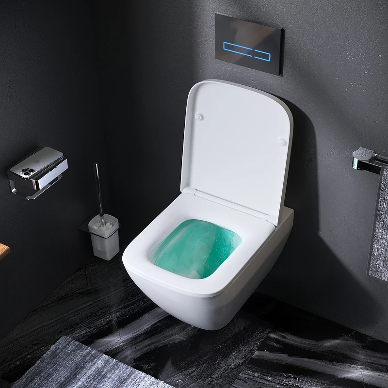 Унитаз AM.PM Spirit V2.0 Square FlashClean C701701SC подвесной с сиденьем микролифт фарфор подвесной
