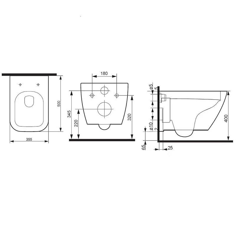 Унитаз AM.PM Spirit V2.0 Square FlashClean C701701SC подвесной с сиденьем микролифт фарфор подвесной