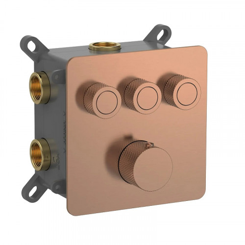 Смеситель для душа AQUAme AQM8812BC с термостатом цвет Шлифованная медь