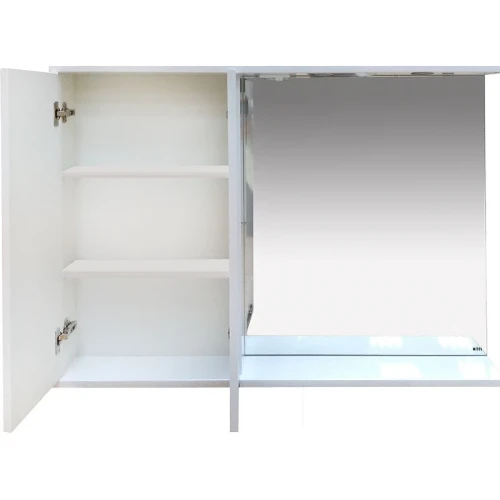 Зеркало со шкафом Misty Куба 120 L П-Куб-01120-011Л с подсветкой Белое