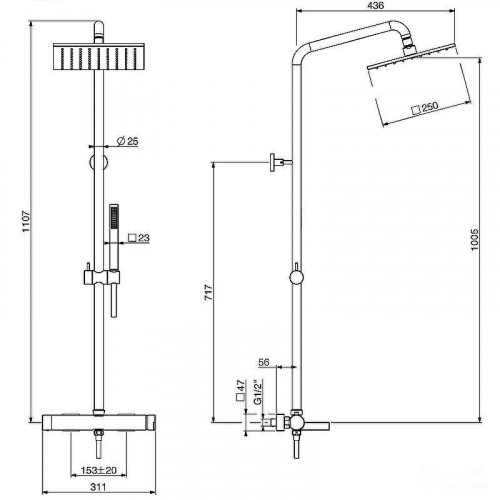 Душевая система Gattoni Color 8095/PDC0 Хром