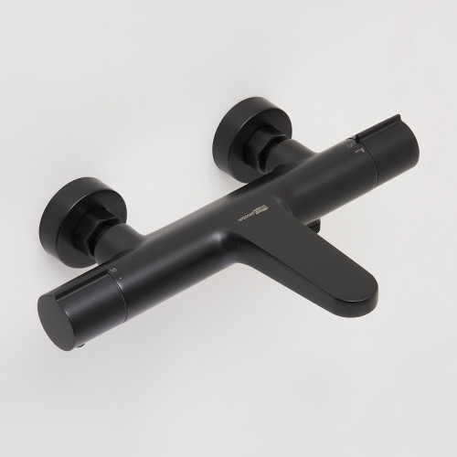 Смеситель для ванны WasserKRAFT Elbe 7411 Thermo с термостатом Черный латунь на стену