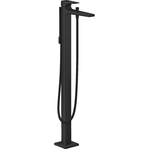 Смеситель для ванны Hansgrohe Metropol 32532670 Черный матовый латунь однорычажный на пол с аэратором, с держателем для душа, с душевым гарнитуром