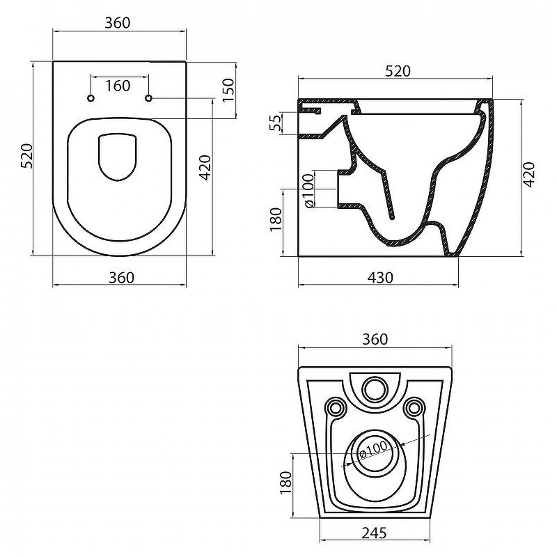 Унитаз BelBagno Marino BB105CBR/BB870SC приставной с сиденьем Микролифт фаянс приставной