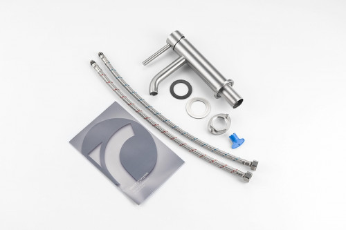 Смеситель для раковины Knotlor Eclipse SS-20 цвет Матовая сталь